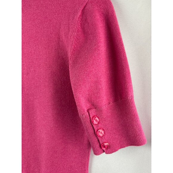 Kersh Womens Cardigan Sweater S Pink Button-Front Short Sleeve Cotton Blend - Picture 6 of 6